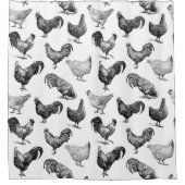 Hähnchenmuster im Retro-Landhaus Duschvorhang (Vorderseite)