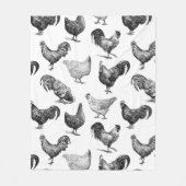 Hähnchenmuster im Retro-Landhaus Fleecedecke (Vorderseite)