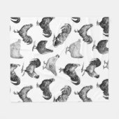 Hähnchenmuster im Retro-Landhaus Fleecedecke (Vorderseite (Horizontal))