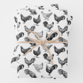Hähnchenmuster im Retro-Landhaus Geschenkpapier Set (Beispiel)
