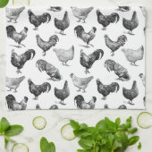 Hähnchenmuster im Retro-Landhaus Geschirrtuch (Gefaltet)