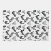 Hähnchenmuster im Retro-Landhaus Geschirrtuch (Horizontal)