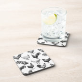 Hähnchenmuster im Retro-Landhaus Getränkeuntersetzer (Rechte Seite)