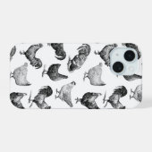 Hähnchenmuster im Retro-Landhaus iPhone 15 Hülle (Rückseite (Horizontal))