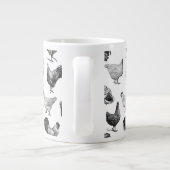 Hähnchenmuster im Retro-Landhaus Jumbo-Tasse (Rückseite)