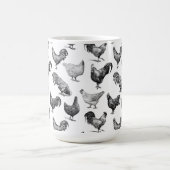 Hähnchenmuster im Retro-Landhaus Kaffeetasse (Mittel)