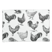 Hähnchenmuster im Retro-Landhaus Kissenbezug (Vorderseite-Rechts)
