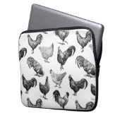 Hähnchenmuster im Retro-Landhaus Laptopschutzhülle (Vorderseite Links)