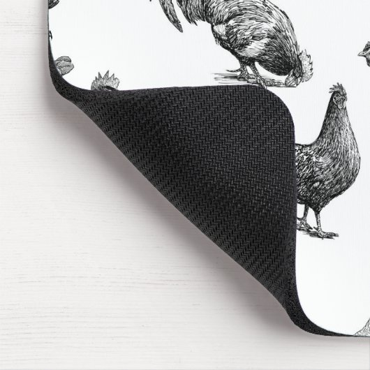 Hähnchenmuster im Retro-Landhaus Mousepad (Ecke)