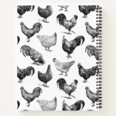 Hähnchenmuster im Retro-Landhaus Notizblock (Rückseite)