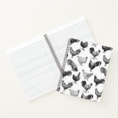 Hähnchenmuster im Retro-Landhaus Notizblock (Innenseite)