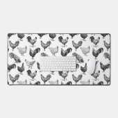 Hähnchenmuster im Retro-Landhaus Schreibtischunterlage (Tastatur & Maus)