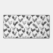 Hähnchenmuster im Retro-Landhaus Schreibtischunterlage (Vorderseite)