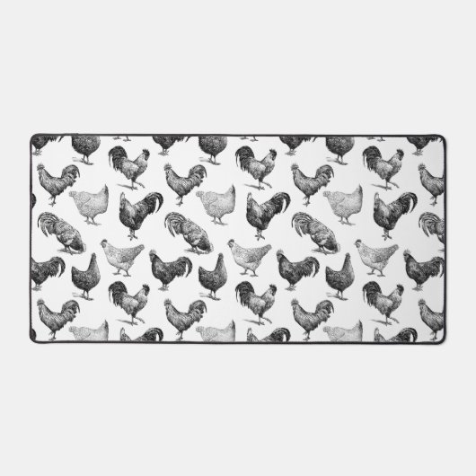 Hähnchenmuster im Retro-Landhaus Schreibtischunterlage (Vorderseite)