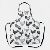 Hähnchenmuster im Retro-Landhaus Schürze (Vorderseite)