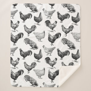 Hähnchenmuster im Retro-Landhaus Sherpadecke