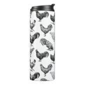 Hähnchenmuster im Retro-Landhaus Thermosbecher (Nach links gedreht)
