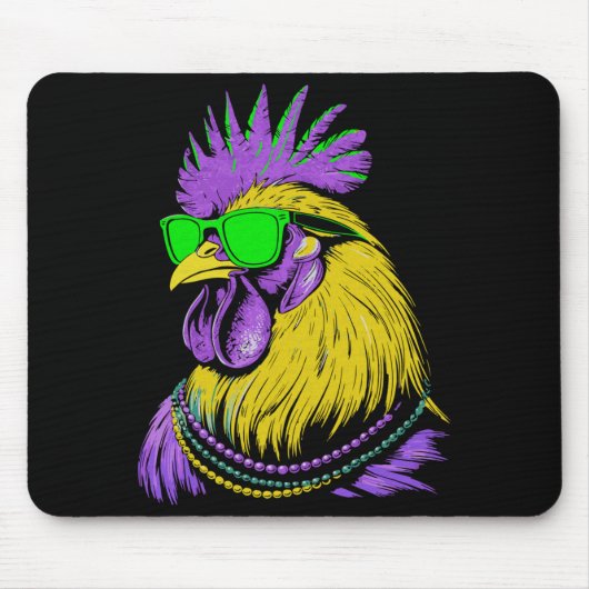 Hähnchenperlen Mardi Gras Karneval Landwirtschaft  Mousepad (Vorne)