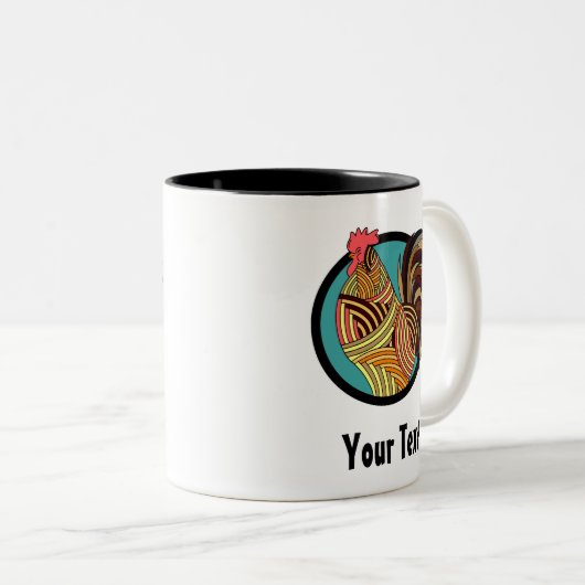 Hähnchenrooster Zweifarbige Tasse (VorderseiteRechts)
