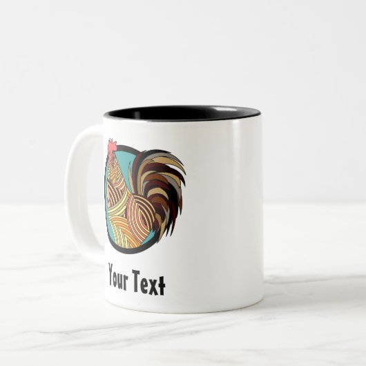 Hähnchenrooster Zweifarbige Tasse (Vorderseite Links)