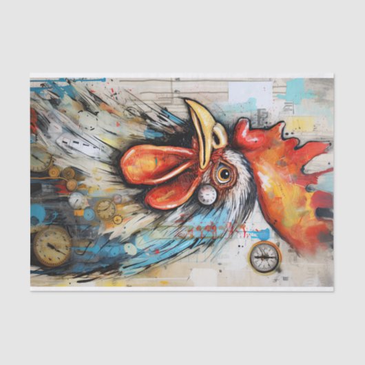 Hähnchenroster Art Vintage Entdeckungsreise zur Al Seidenpapier (Vorderseite)