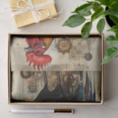 Hähnchenroster Art Vintage Entdeckungsreise zur Al Seidenpapier (Geschenk)