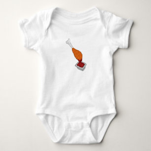 Hähnchenschlegel in Ketchup getaucht Baby Strampler