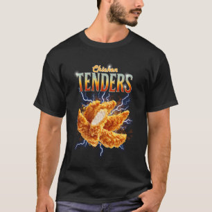 Hähnchenstreifen Funny Crispy Foodie Retro 80er 90 T-Shirt