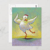 Hähnchentänzerin Moderne interpretierende Kunst Postkarte (Vorne/Hinten)
