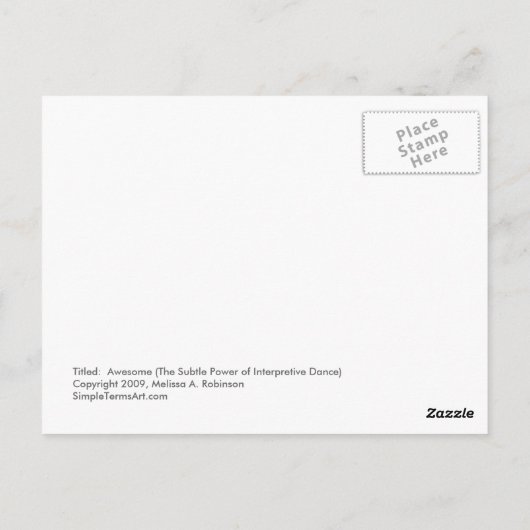 Hähnchentänzerin Moderne interpretierende Kunst Postkarte (Rückseite)