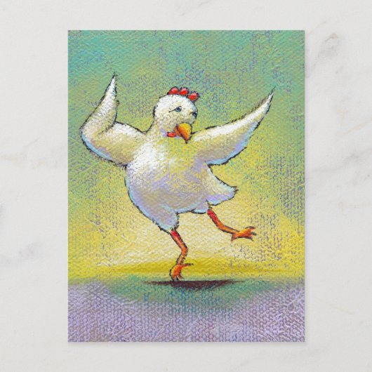 Hähnchentänzerin Moderne interpretierende Kunst Postkarte (Vorderseite)