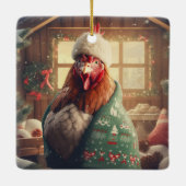 Hähnchentier, Kawaii, Niedliches Haustier-Lover-Ge Keramikornament (Rückseite)