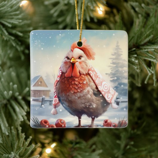 Hähnchentier, Kawaii, Niedliches Haustier-Lover-Ge Keramikornament (Baum)