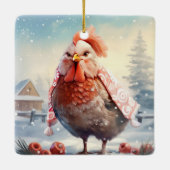 Hähnchentier, Kawaii, Niedliches Haustier-Lover-Ge Keramikornament (Rückseite)