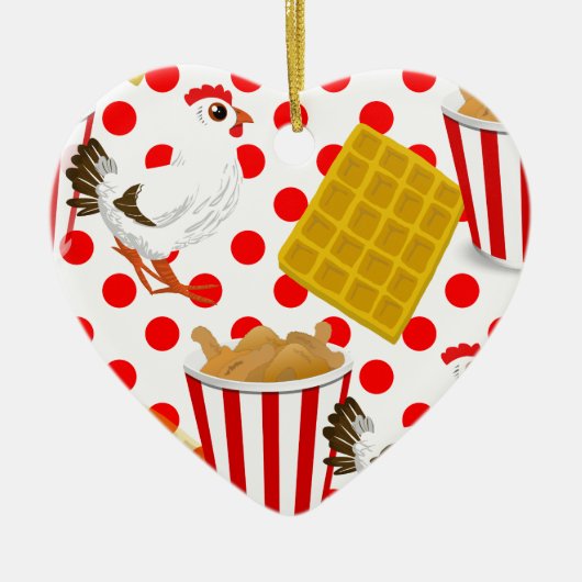 Hähnchenwaffeln Keramik Ornament (Vorne)