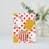 Hähnchenwaffeln Postkarte (Stehend Vorderseite)