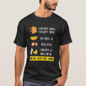 Hähnchenwulst Hotdog und Bologna Fast Food Lover T-Shirt (Vorderseite)