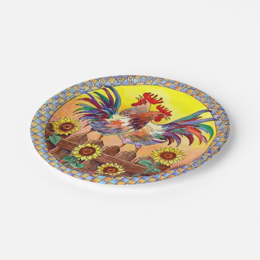 HÄHNE durch SHARON SHARPE Pappteller (Schrägansicht)