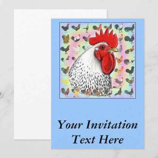 Hähne! Einladung (Vorne/Hinten)