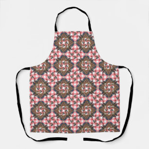 Hähne und Hühner Rot Gingham Schürze