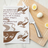 Hähne und Suppenschüssel-Hühnersuppe-Rezept Küchentuch (Viertel Falte)