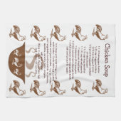 Hähne und Suppenschüssel-Hühnersuppe-Rezept Küchentuch (Horizontal)