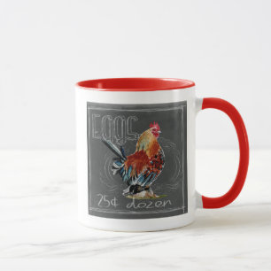 Hahnen-Eier auf Tafelbild Tasse