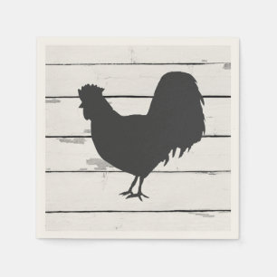 Hahnen-Silhouette-Bauernhof-Party-Papier-Tischserv Serviette