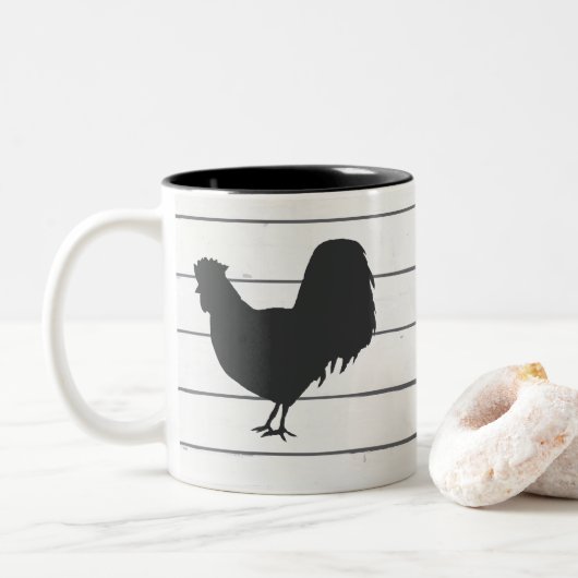 Hahnenfarm-Illustration Tasse (Mit Donut)