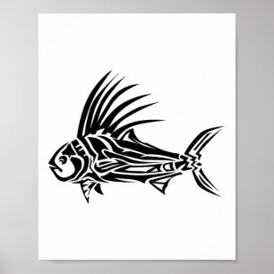 Hahnenfisch-Shirt - Cooles Hahnenfisch-Tril-Design Poster