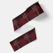 Hahnenkampf-Palmenbaum-Verpackungspapier-Design 1 Ripsband (Rückseite)