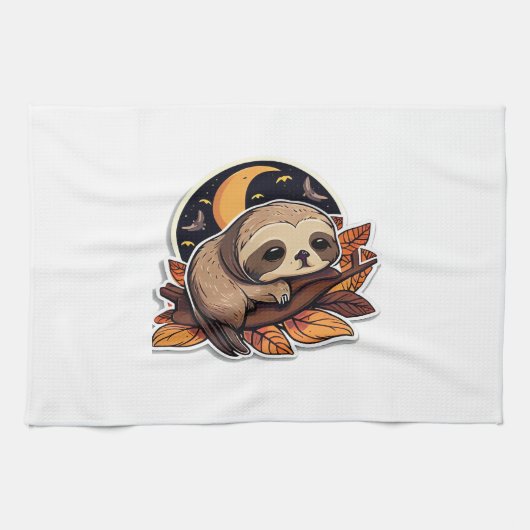 Hahnenkürbis Halloween Sticker Stil 2 Klassik T- Geschirrtuch (Horizontal)