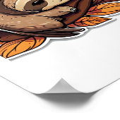 Hahnenkürbis Halloween Sticker Stil 2 Klassik T- Poster (Ecke)