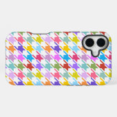 Hahnentritt-Multicolor+Weiß-Muster iPhone Hülle (Rückseite (Horizontal))